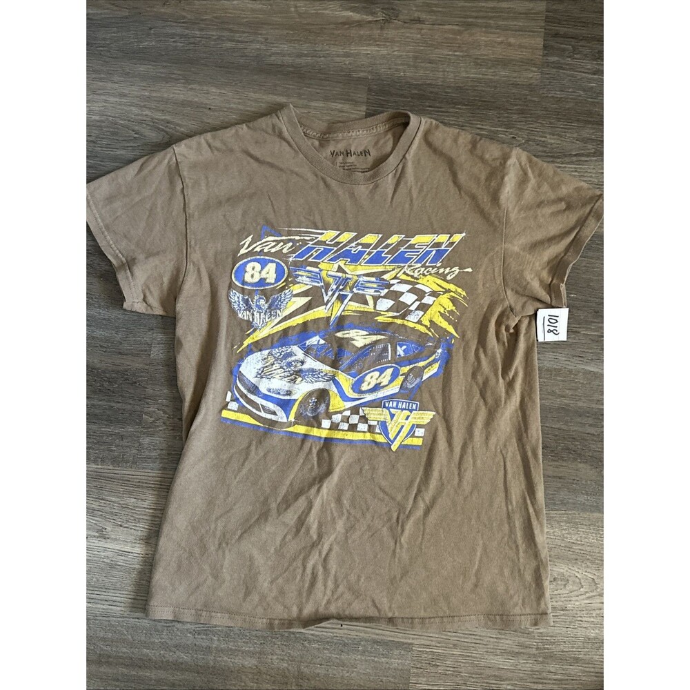 Van Halen Racing 84 Race Car Vintage-look Light Brown T-shirt Unisex M